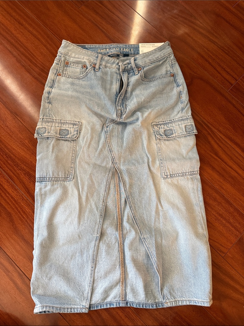Womens american eagle midi jean skirt